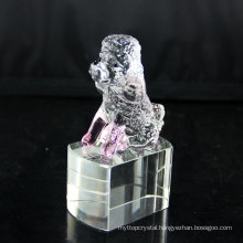 Cheap hot sale top quality crystal dog statue glass mini dog figurines wholesale
